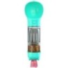 Sticla portabila 4 in 1 Flippy, pentru caini si pisici, cu 3 compartimente + lopetica, 300ml, apa, hrana, pungi igienice, lopetica, 26.7 x 9.7 x 9.4 cm, turcoaz