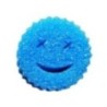 Burete de Vase, Flippy, Rotund, din Burete PU, Model Smiley Face, Doua Fete, 10 x 4 cm, Albastru/Galben