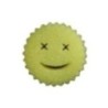 Burete de Vase, Flippy, Rotund, din Burete PU, Model Smiley Face, Doua Fete, 10 x 4 cm, Galben