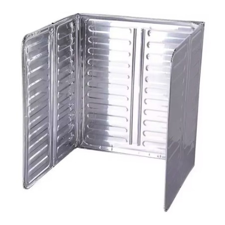 Placa de Protectie pentru Aragaz, Flippy, din Aluminiu, Placa de Protectie Anti Stropi, Pliabila, Usor de Curatat, 32.5 x 84 cm, Gri