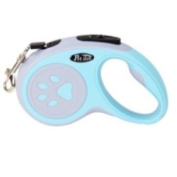 Lesa Automata Retractabila, Flippy, pentru Caini, 3m, 20 kg, ABS, Gri/Bleu, 8x12x4 cm