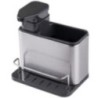 Dispenser Multifunctional, Flippy, Dozator pentru Detergent, pentru Sapun Lichid, Dezinfectant, cu Suport pentru Ustensile, 18.5 x 18 x 12.8 cm Negru