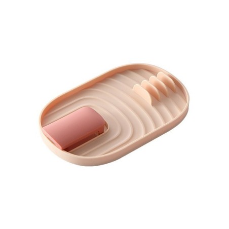 Suport Pliabil, Flippy, pentru Capace, Linguri, Multifunctional, Plasare pe Blatul de Bucatarie, 11.5 x 18 x 2.2 cm, Roz