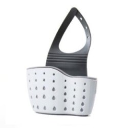 Suport Scurgere pentru Burete si Laveta de Vase Bucatarie, Flippy, Albastru, Curea Reglabila, Plastic Flexibil, 15x 5x 21cm