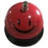 Clopotel Metalic Multifunctional, Flippy, Rosu cu Imprimeu Smiley Face, 7.5x7.5x6.5 cm, Receptie, Restaurant, Cafenele