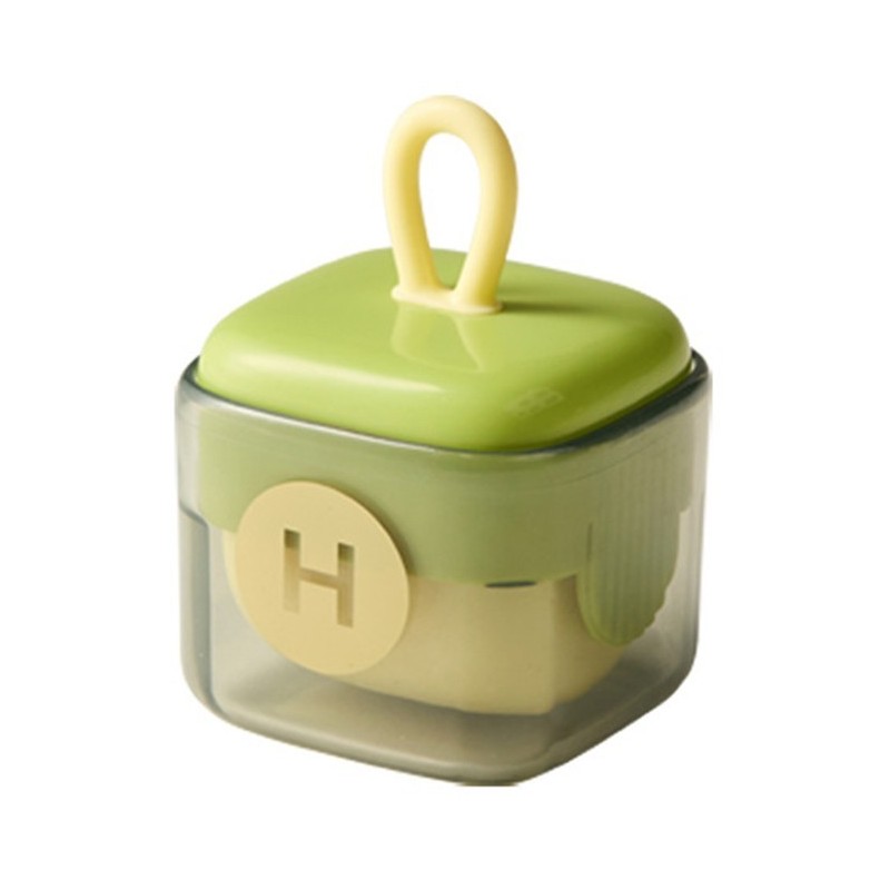 Rola pentru scame, Flippy, Indreptator de Scame Laviabila, forma de Cub din plastic, Portabil si Dragut 6 x 4.3 x 4.3 cm, Verde Matcha