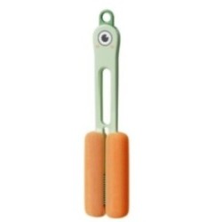 Perie de Curatat Pahare, Cani, Sticle, Flippy, cu Maner Lung si Burete, Accesorii pentru Spalarea Paielor si Capacelor, usor de Agatat, 27.5x11.4x6cm, Verde